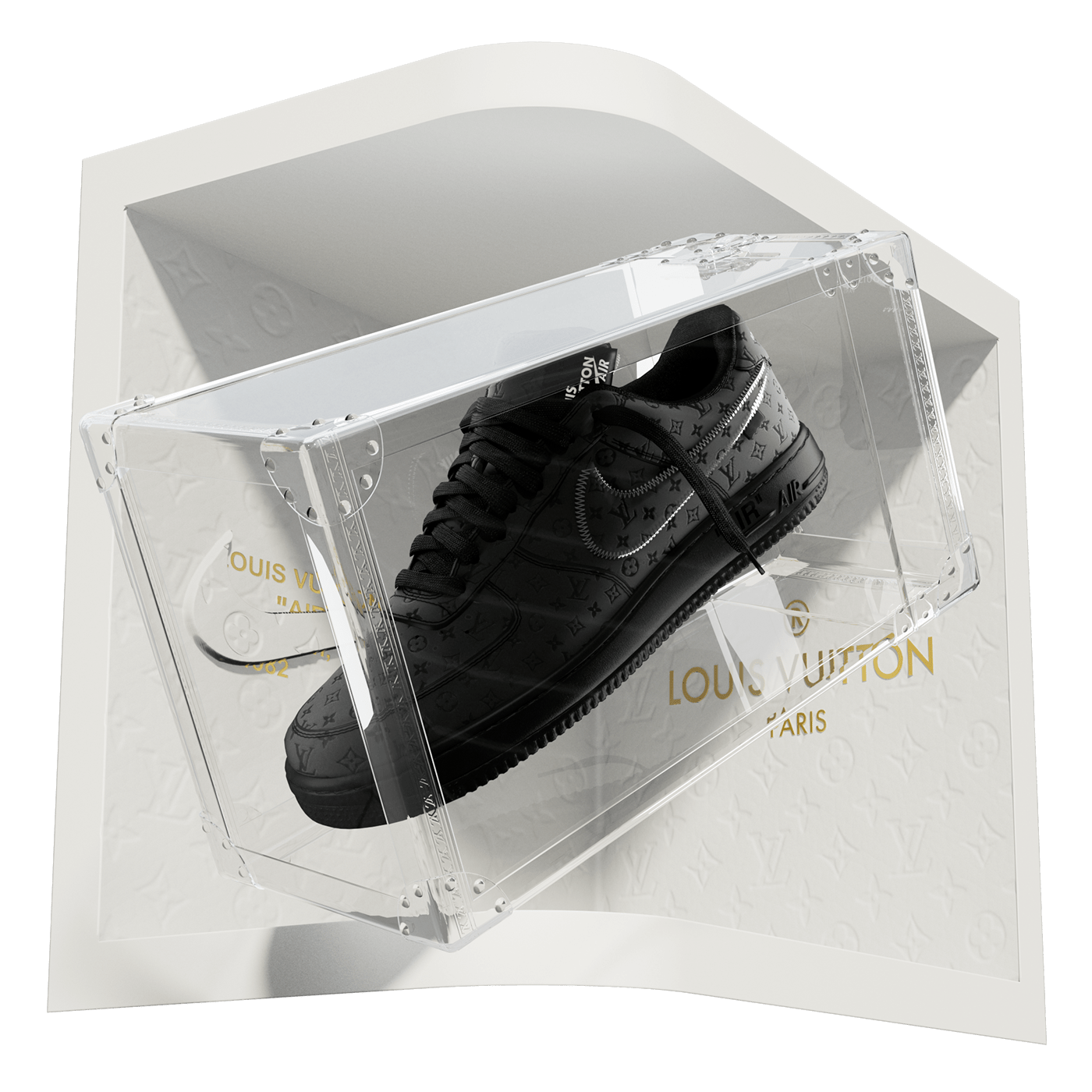 art direction  CGI Louis vuitton motiongraphics Nike shoes sneakers virgil abloh nft 3D Billboard