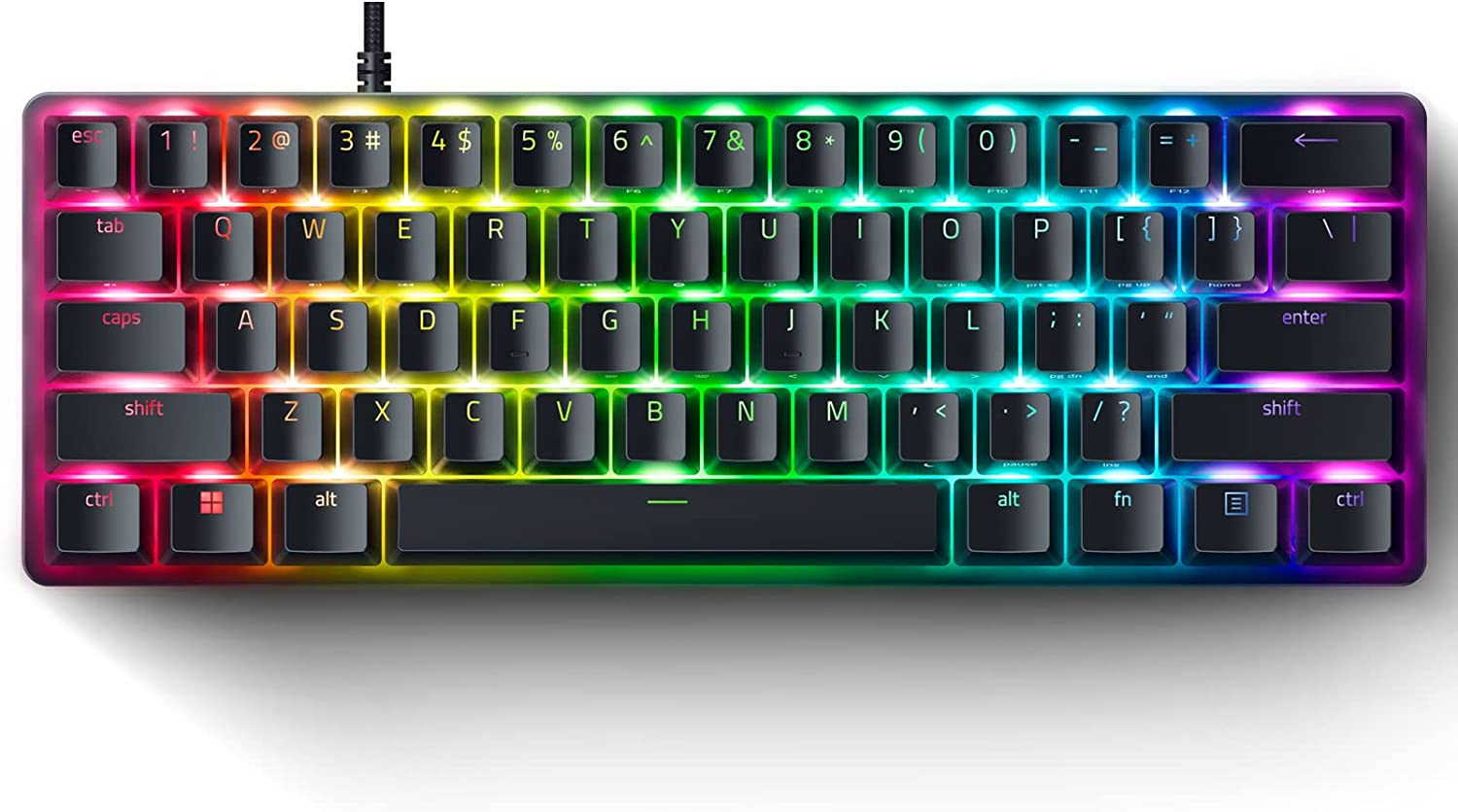 The 60% or mini gaming keyboard is the smallest keyboard available for gaming.