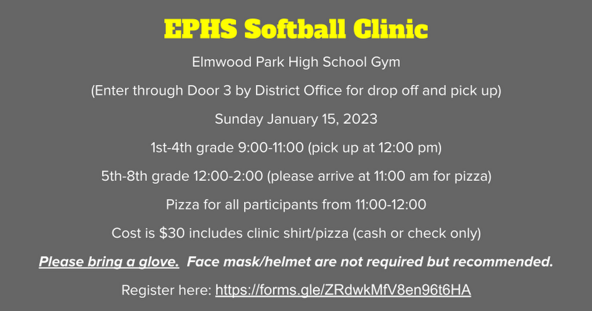 EPHS Softball Clinic
