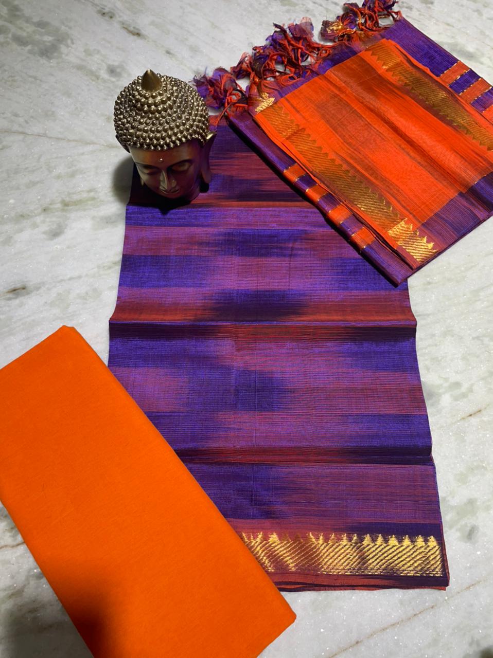 mangalagiri pattu by cotton ikkat pattu dress sets