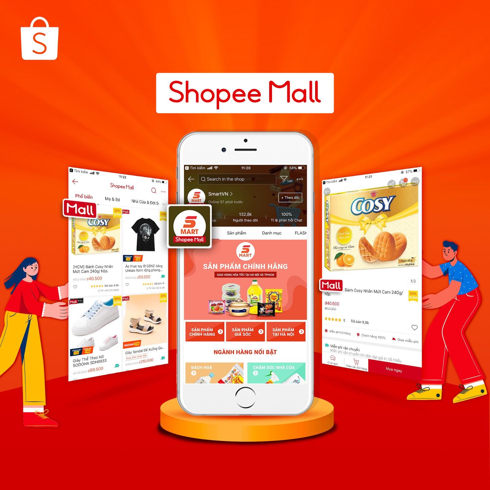 Nhãn Shopee Mall đã được đăng ký thành công của Shop