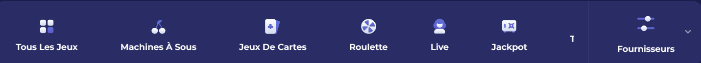 Catalogue de jeux ZotaBet Casino