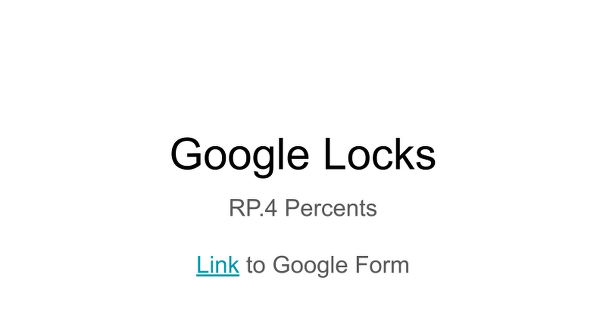 Google Locks - RP.3c Percents