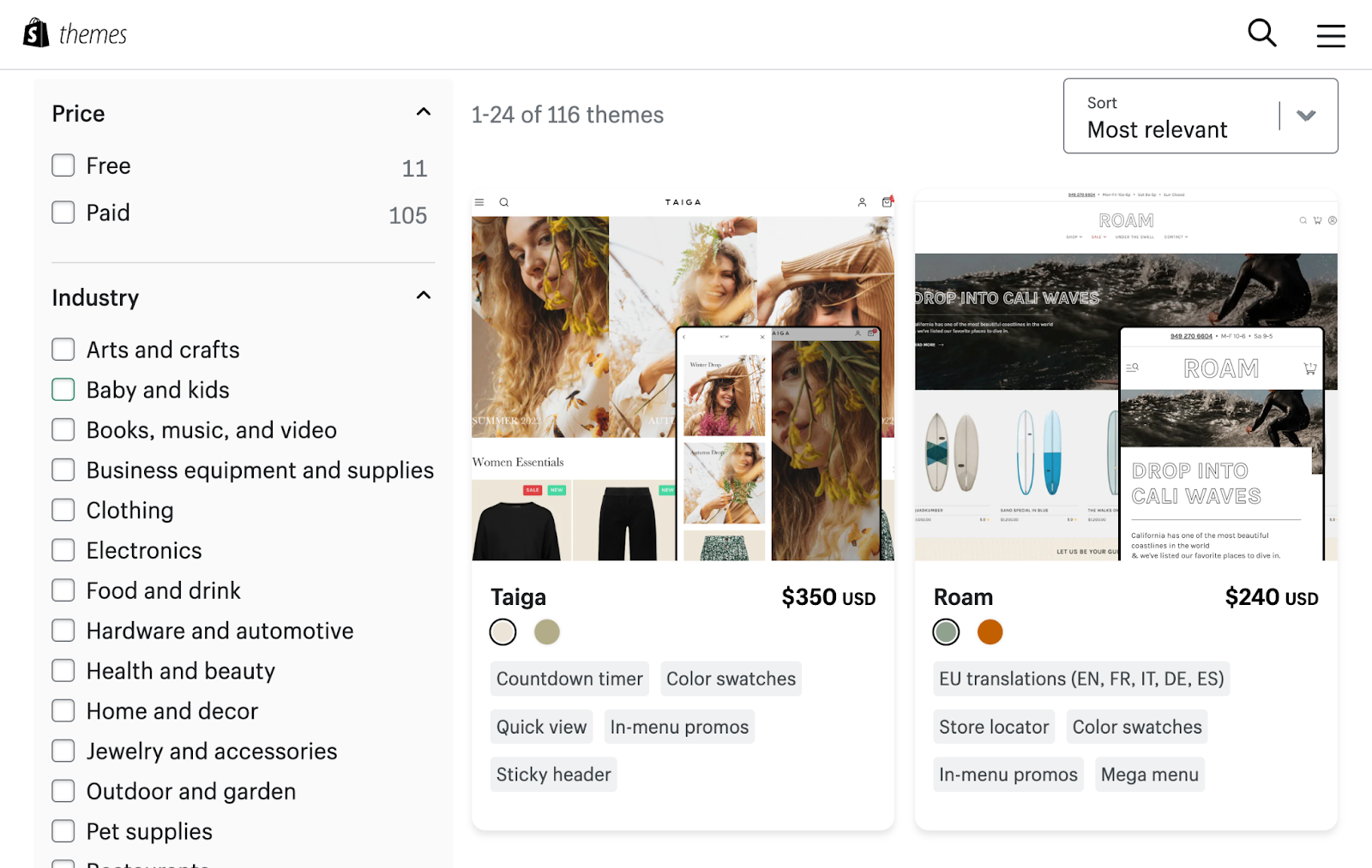 Shopify Themes Store