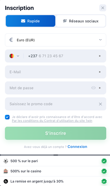 1win connexion afrique