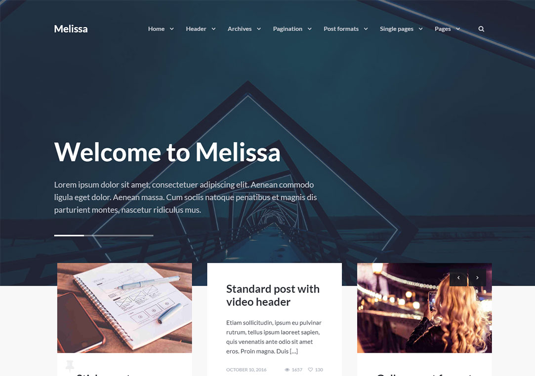 Fondo de video de temas de WordPress de Melissa
