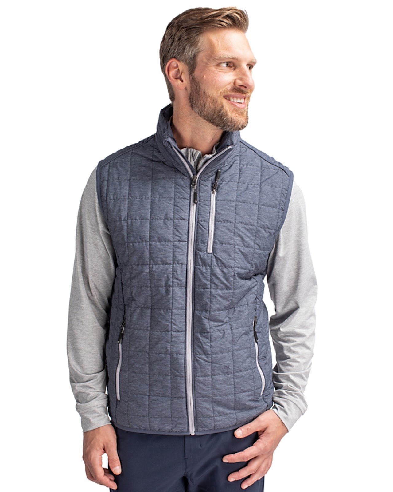 Cutter & Buck Rainier PrimaLoft® Mens Eco Insulated Full Zip Puffer Vest 