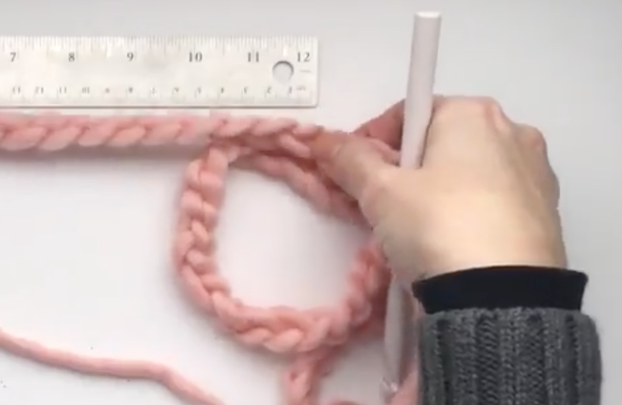 pink crochet chain