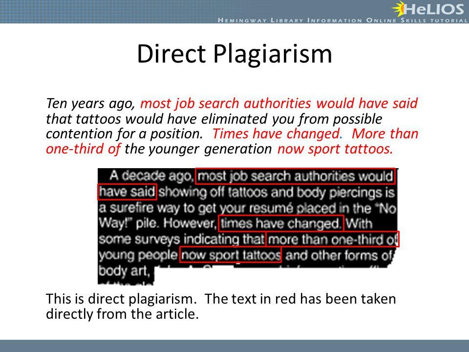 examples of plagiarism in research paper