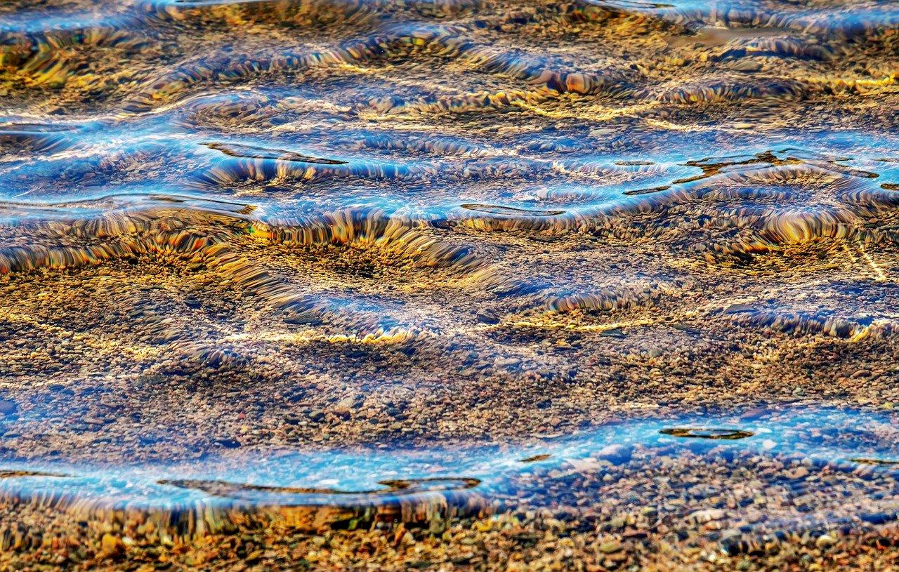 water over rocks