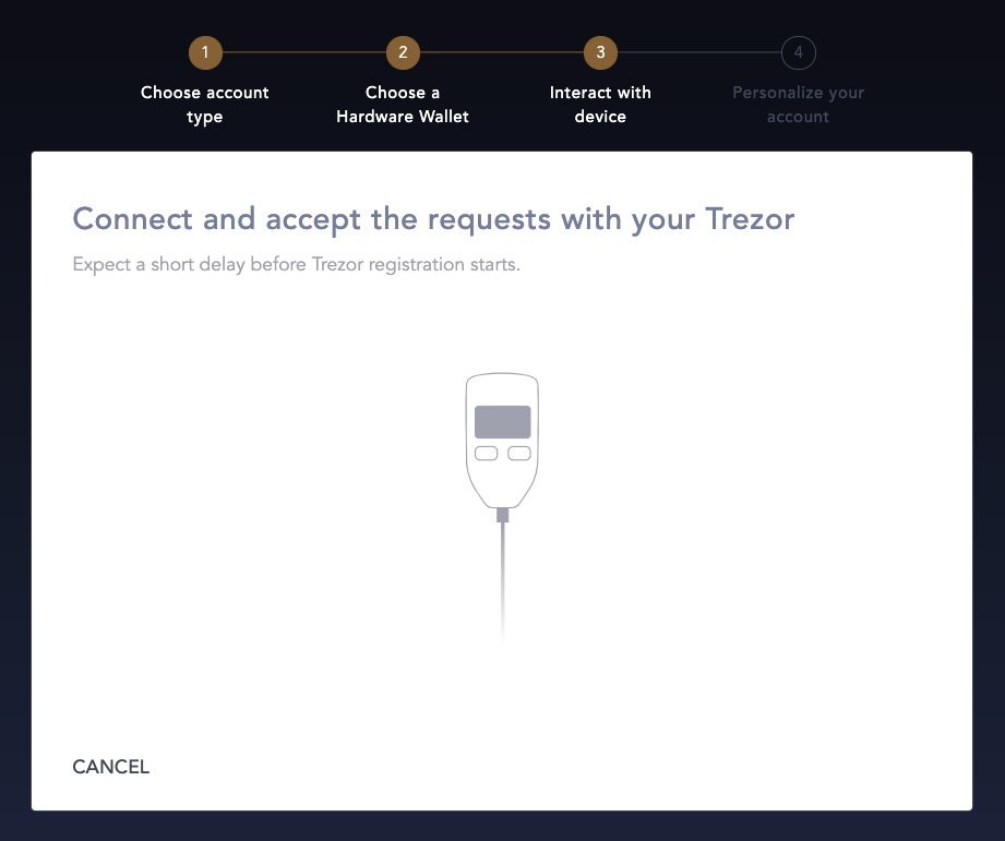 Connect your Trezor to River
