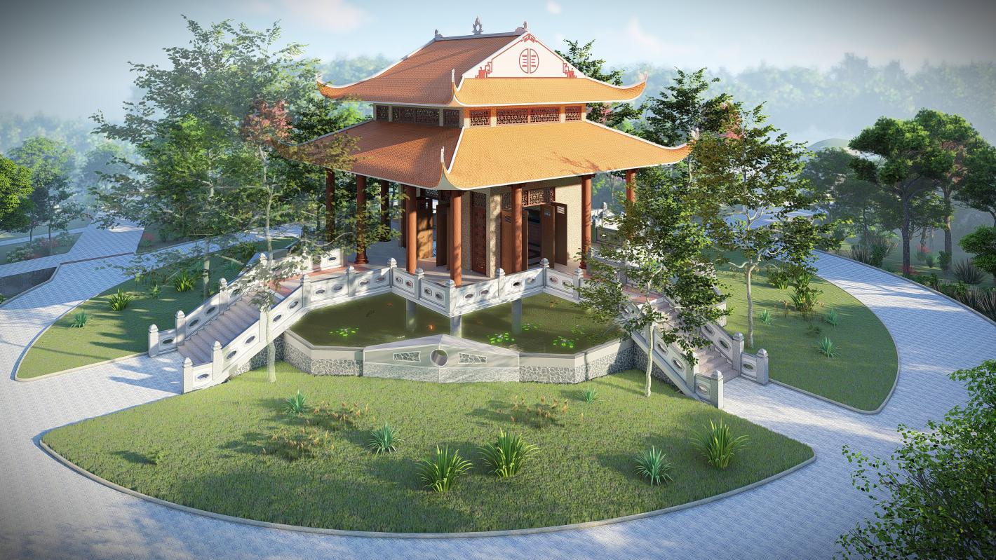 1. Đền thờ tại Khu di tích lịch sử Cách mạng Tức Dụp đang được Sao Mai Group đầu tư xây mới