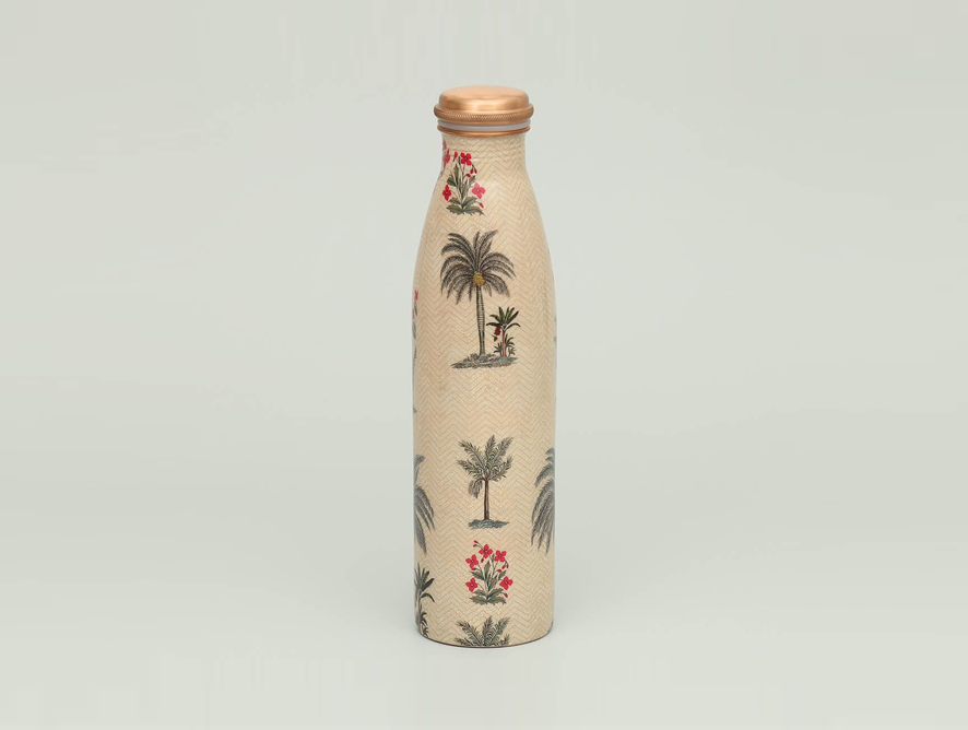 Chevron Palms Copper Bottle For Safe Drinking Water