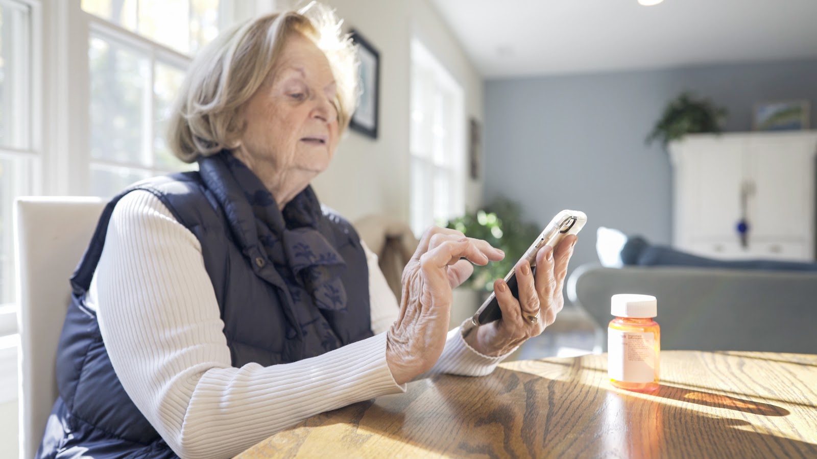 Woman using mobile telehealth product