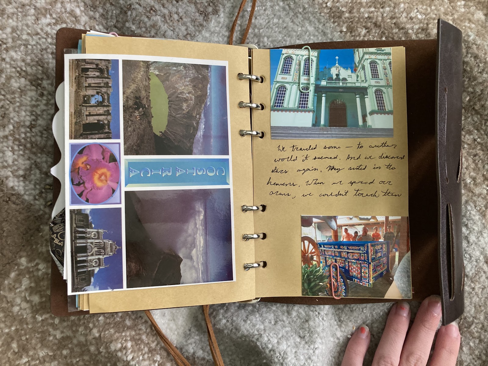 saving postcards in your travel journal