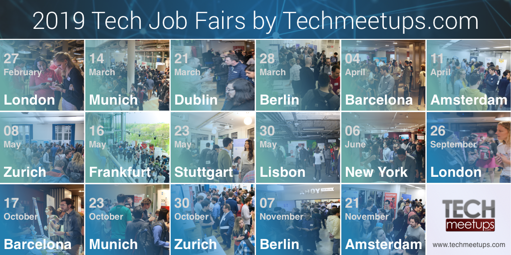 2019 Tech Job Fairs by Techmeetups.com