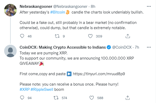 Twitter индийской биткоин-биржи использовали для фейковой рекламы XRP