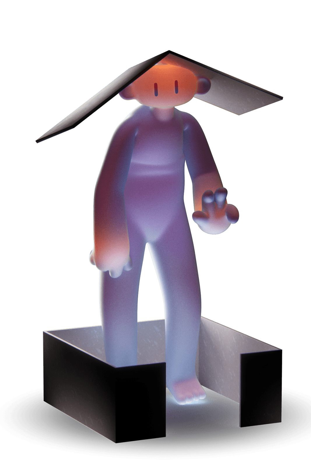Character Design Illustration of Translucent Man