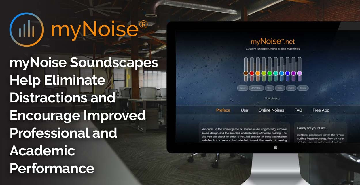 Best tools for freelancers: MyNoise for listening to white noise and other noises for productivity