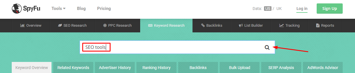SpyFu SEO keyword research tool