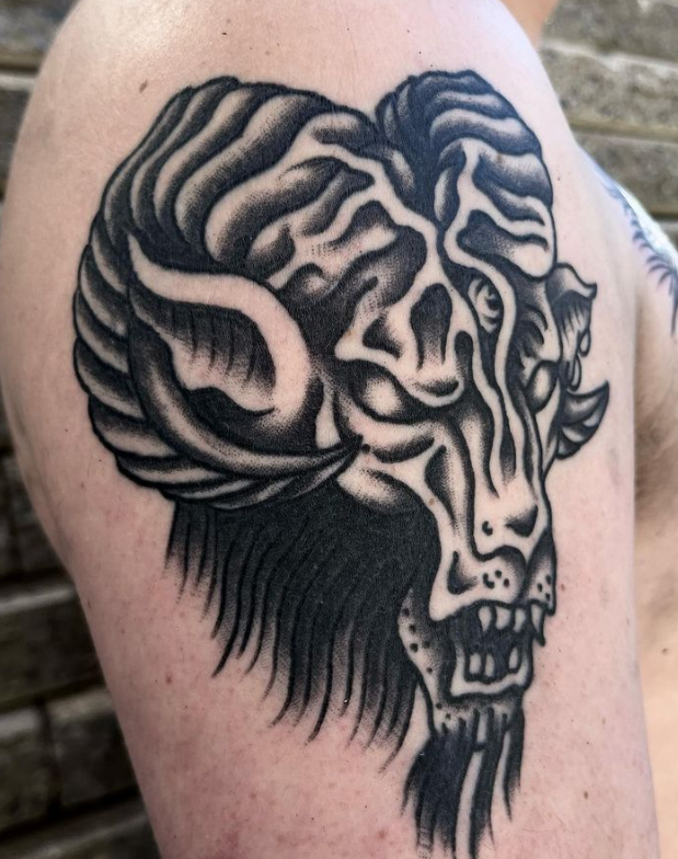 Angry Capricorn Tattoo
