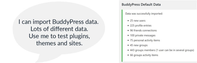 Plugin WordPress gratuito de dados padrão BuddyPress