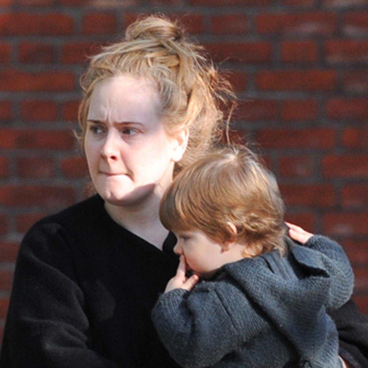 Adele On A Walk With Her Son