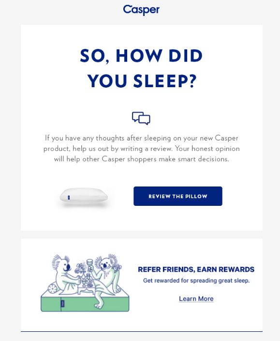 Casper review email